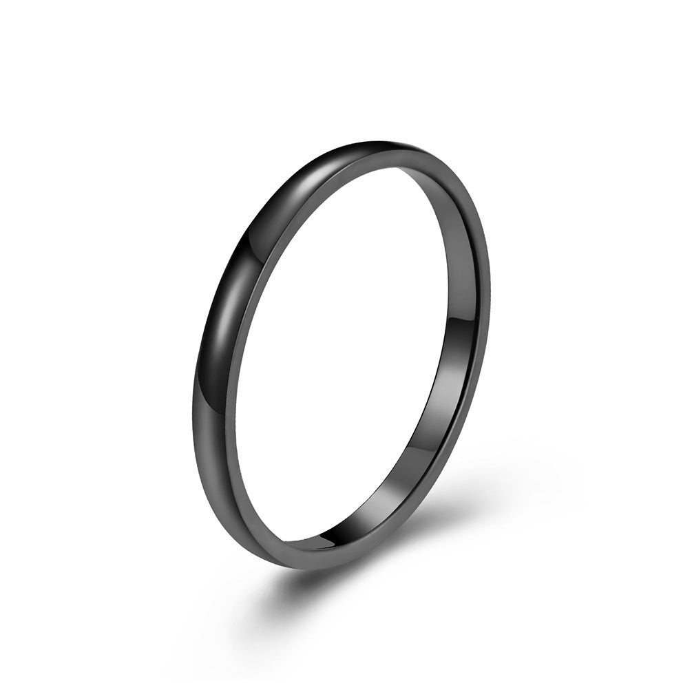 Minimalist Stainless Steel 2mm Single Tail Couple Ring