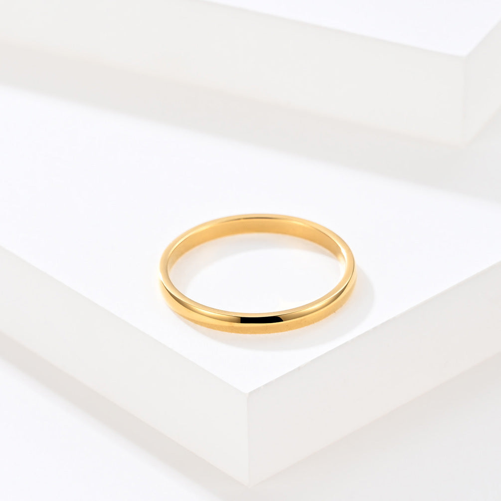 Minimalist Stainless Steel 2mm Single Tail Couple Ring