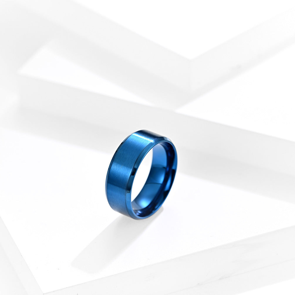Gender-Free Matte Brushed Titanium Steel Ring for All