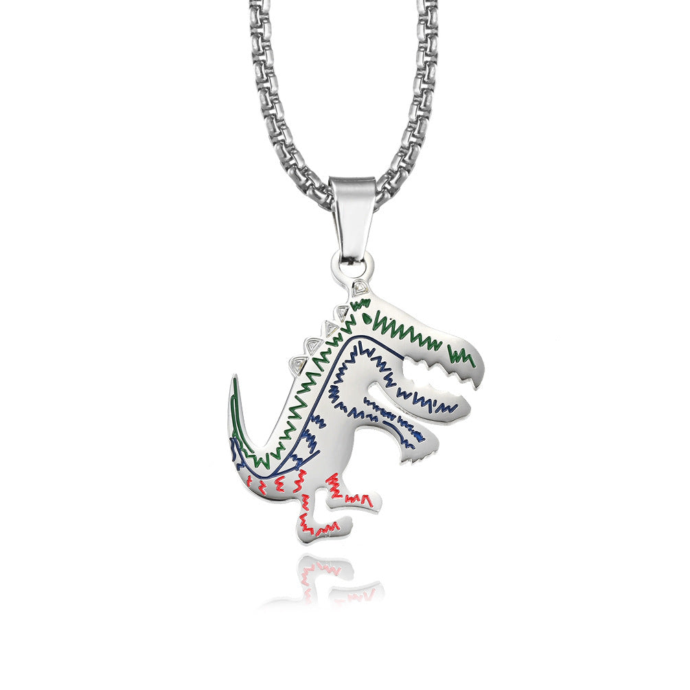 Colorful Dinosaur Pendant Necklace — Two Designs