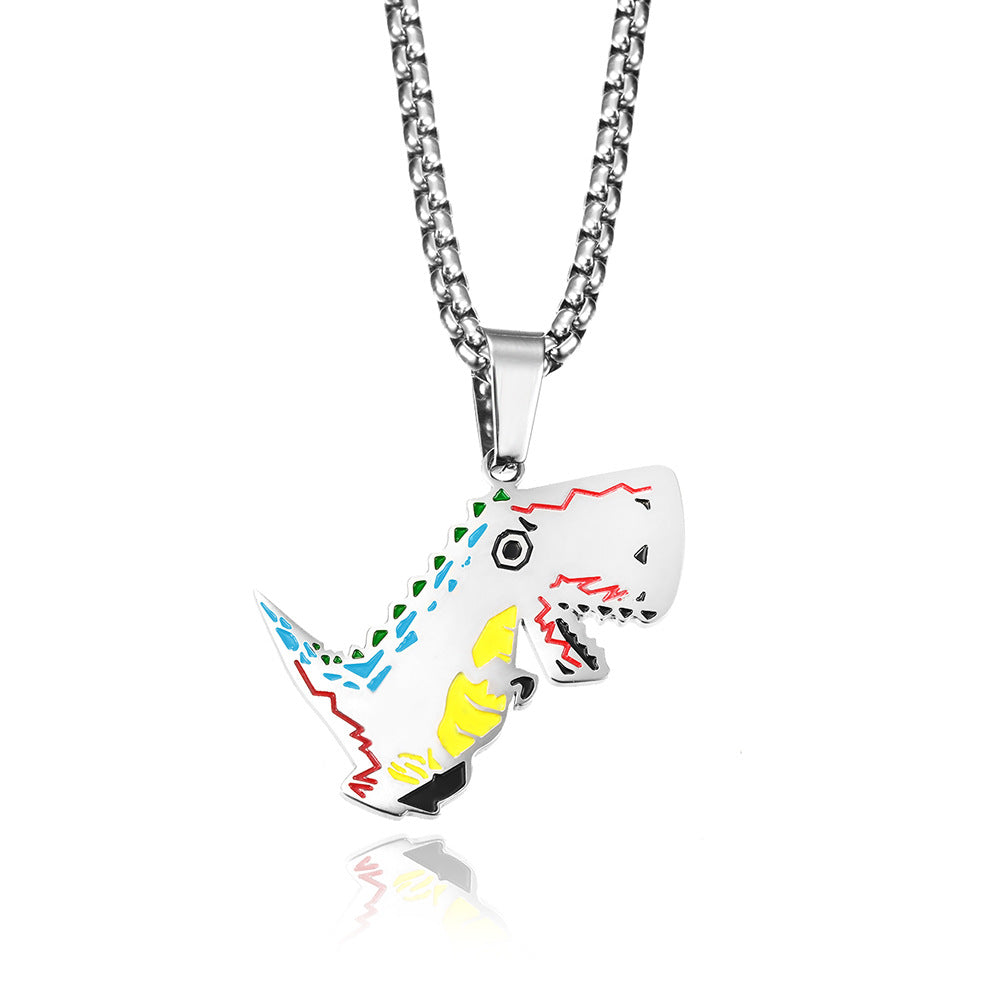 Colorful Dinosaur Pendant Necklace — Two Designs