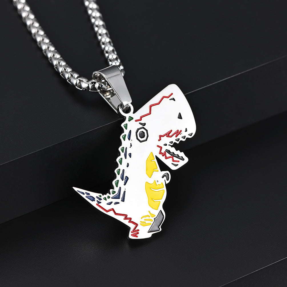 Colorful Dinosaur Pendant Necklace — Two Designs