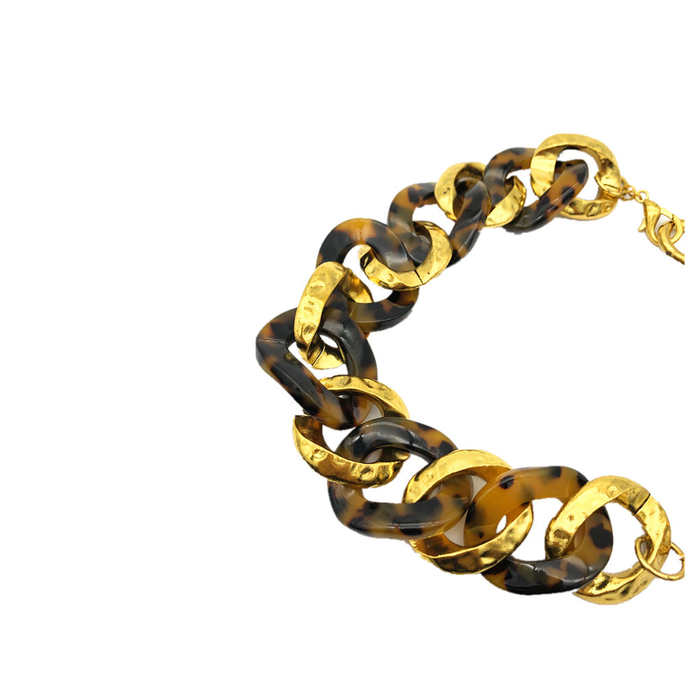 Bold Resin Alloy Statement Necklace for Women - European and American Style Accessory from Planderful Collection