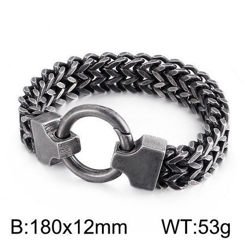 Titanium Steel Multi-Color Chain Bracelet with Circle Buckle for Men