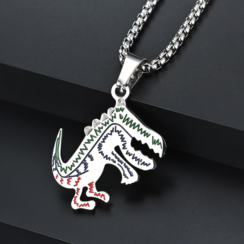 Colorful Dinosaur Pendant Necklace — Two Designs