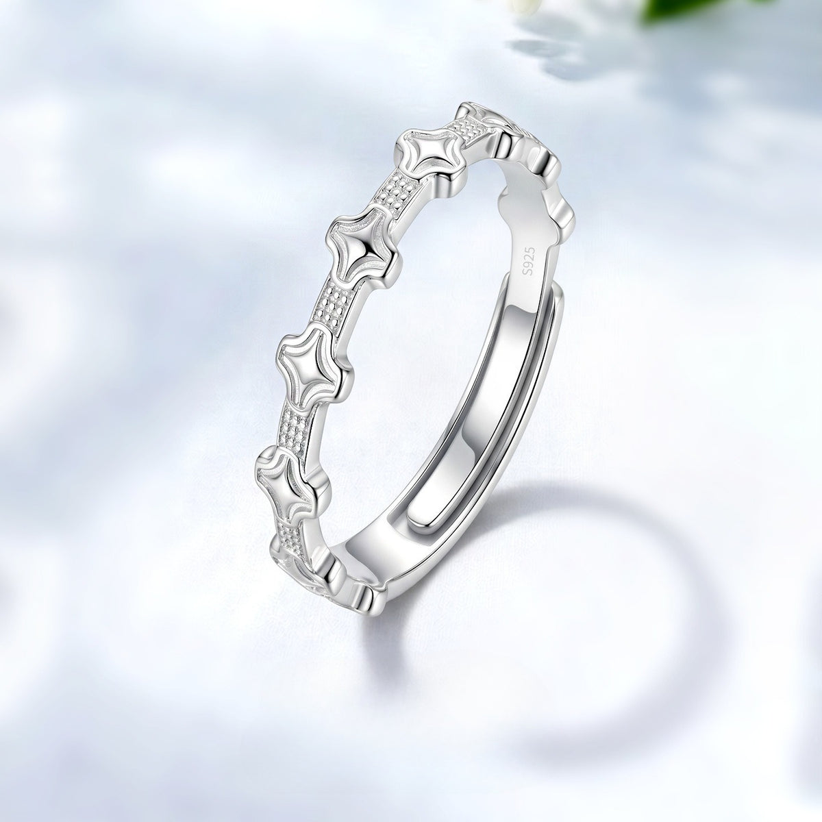 Minimalist Cross Star S925 Sterling Silver Ring