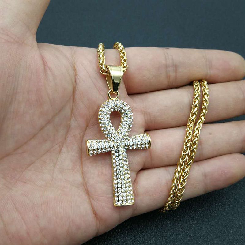 Planderful Ankh Key Pendant Unisex Stainless Steel Necklace