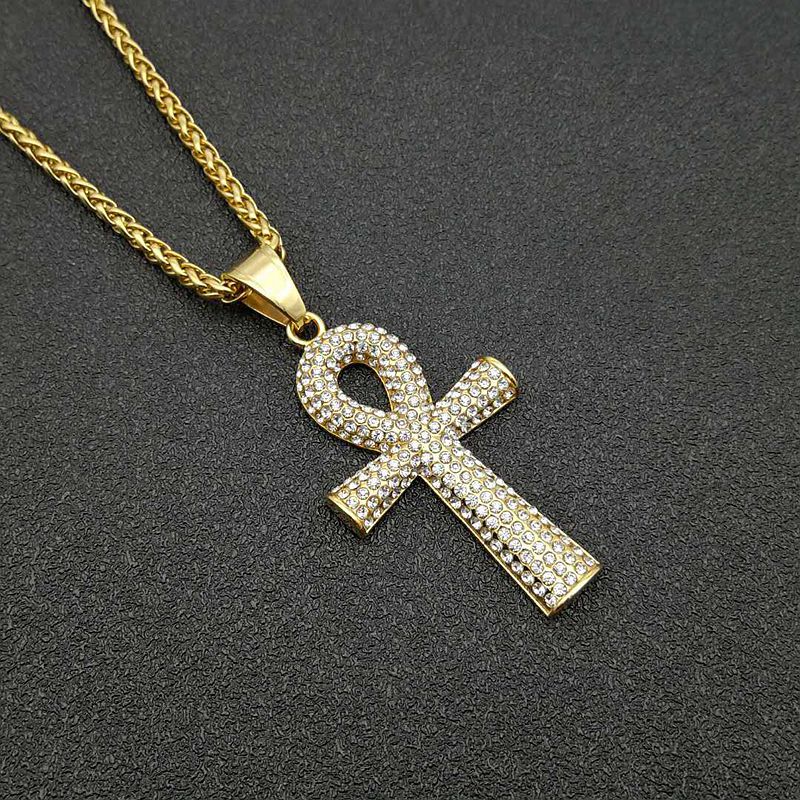 Planderful Ankh Key Pendant Unisex Stainless Steel Necklace