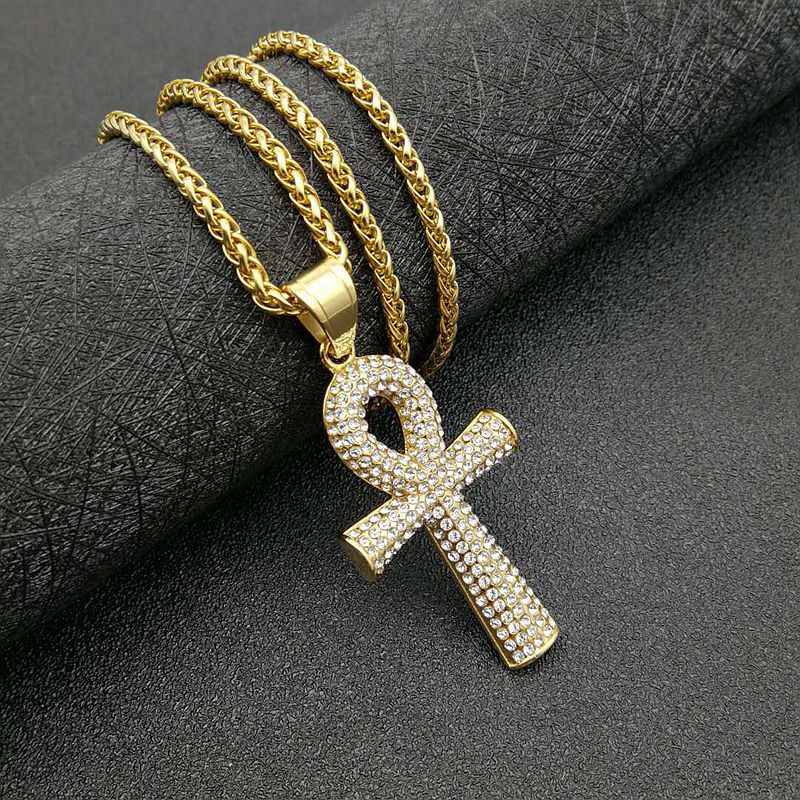Planderful Ankh Key Pendant Unisex Stainless Steel Necklace