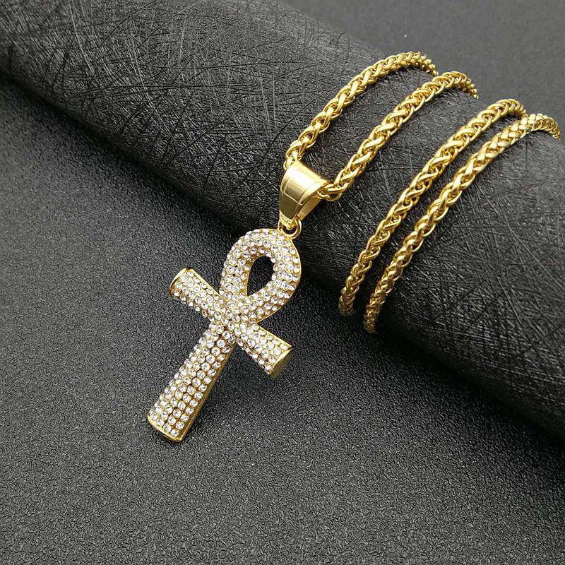 Planderful Ankh Key Pendant Unisex Stainless Steel Necklace