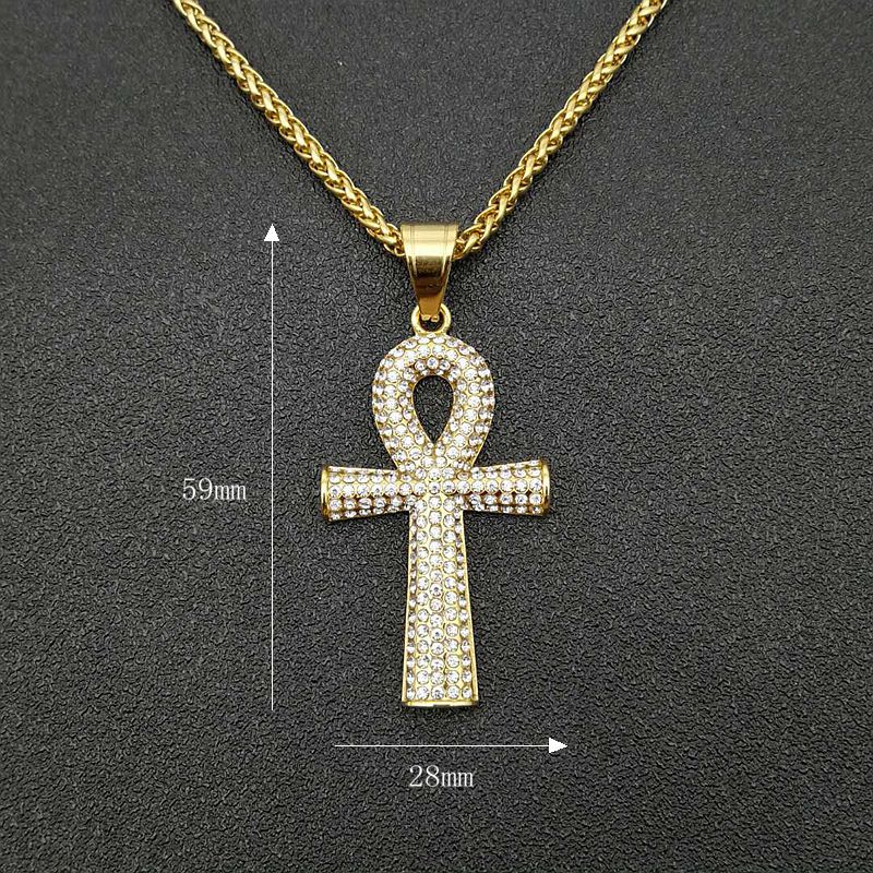 Planderful Ankh Key Pendant Unisex Stainless Steel Necklace