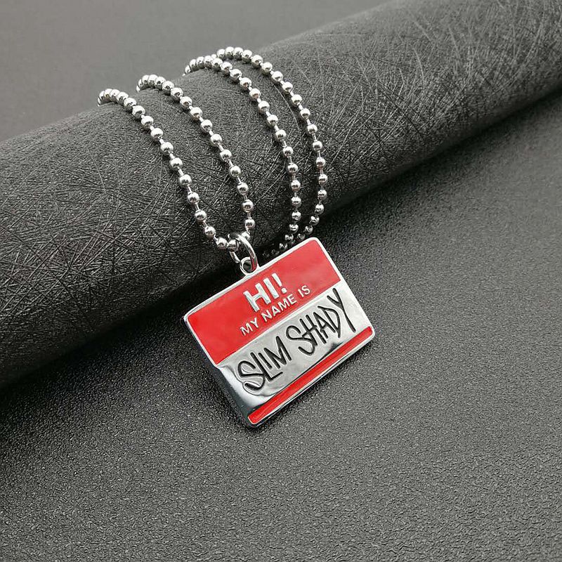 Planderful Hip Hop Pendant Necklace Durable Titanium Steel Eminem Style For Rap Fans Urban Collectors