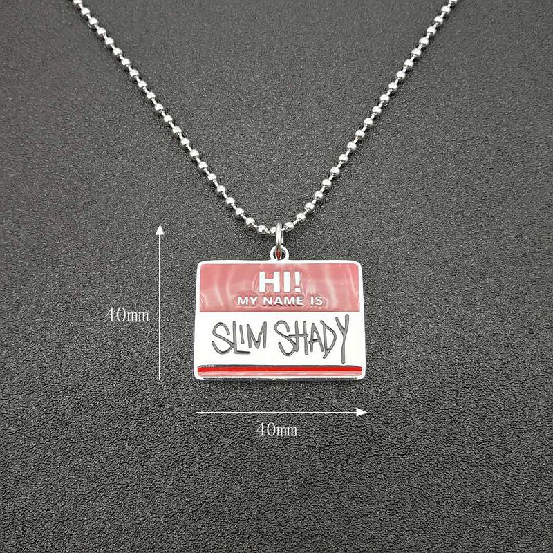 Planderful Hip Hop Pendant Necklace Durable Titanium Steel Eminem Style For Rap Fans Urban Collectors
