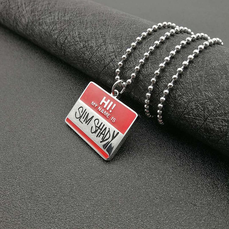 Planderful Hip Hop Pendant Necklace Durable Titanium Steel Eminem Style For Rap Fans Urban Collectors