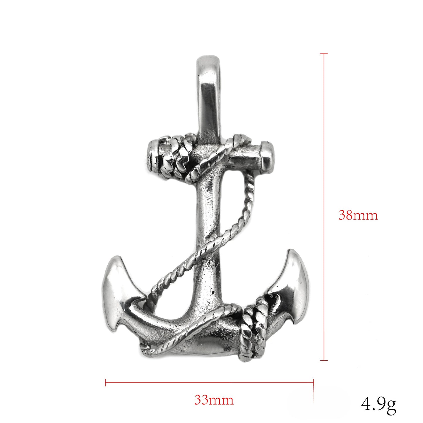 Steel Necklace - Statement Anchor Pendant For Men, Hip-Hop Streetwear Jewelry, Everyday Essential