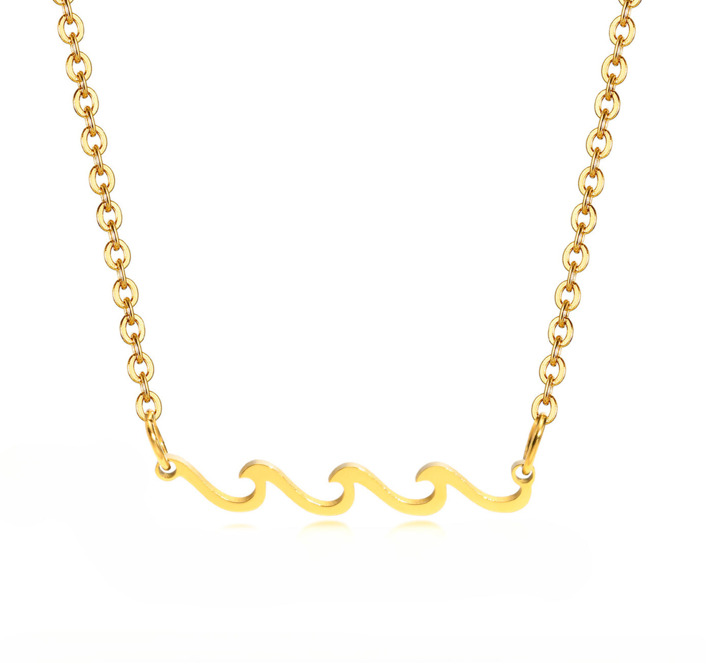 European And American Simple Personalized Gold Women's Wave Necklace