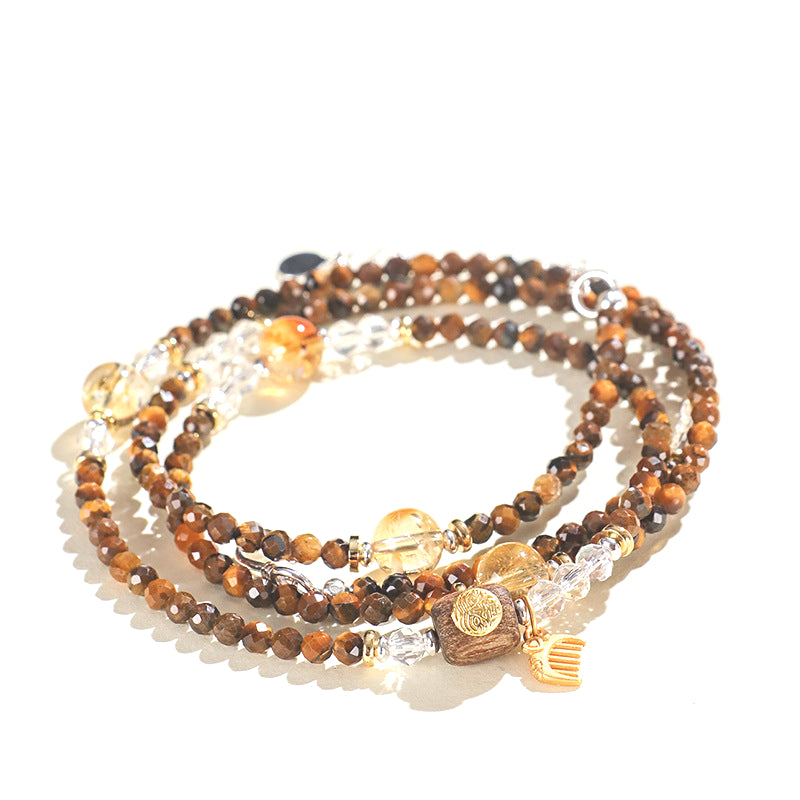 Planderful Fortune's Favor Tiger's Eye Bracelet – Elegant Crystal Design