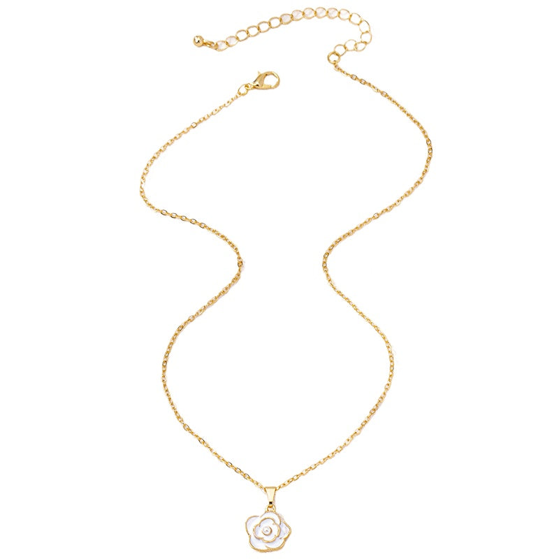 Planderful Vienna Verve Necklace – Stylish Metal Camellia Design