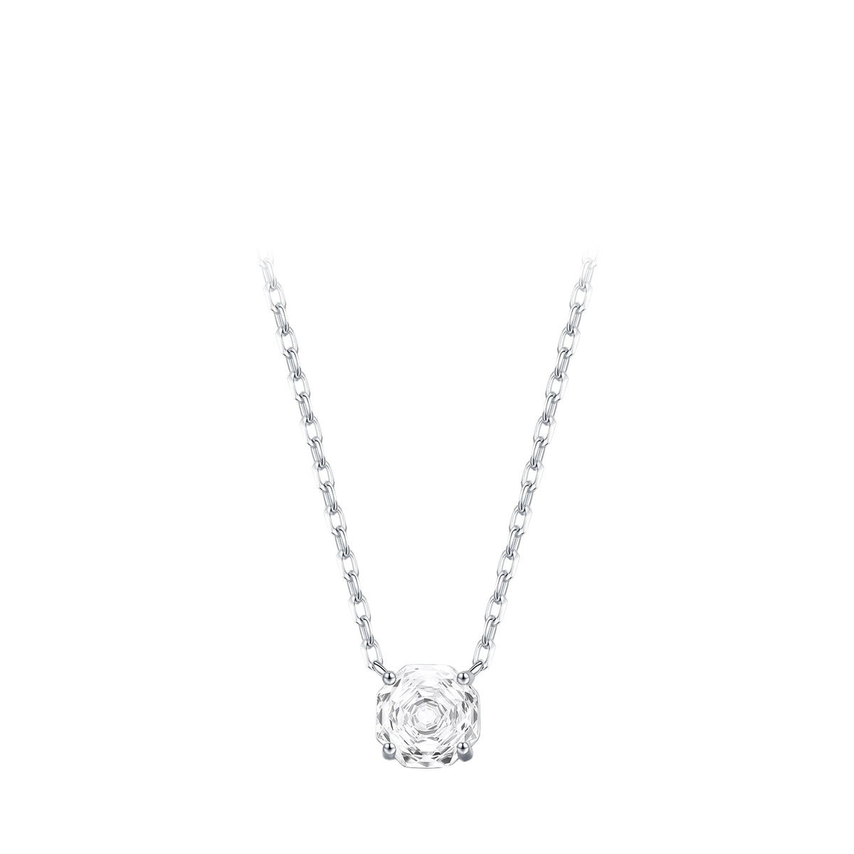 925 Sterling Silver Multicolor Octagonal Rose-Cut Zircon Necklace
