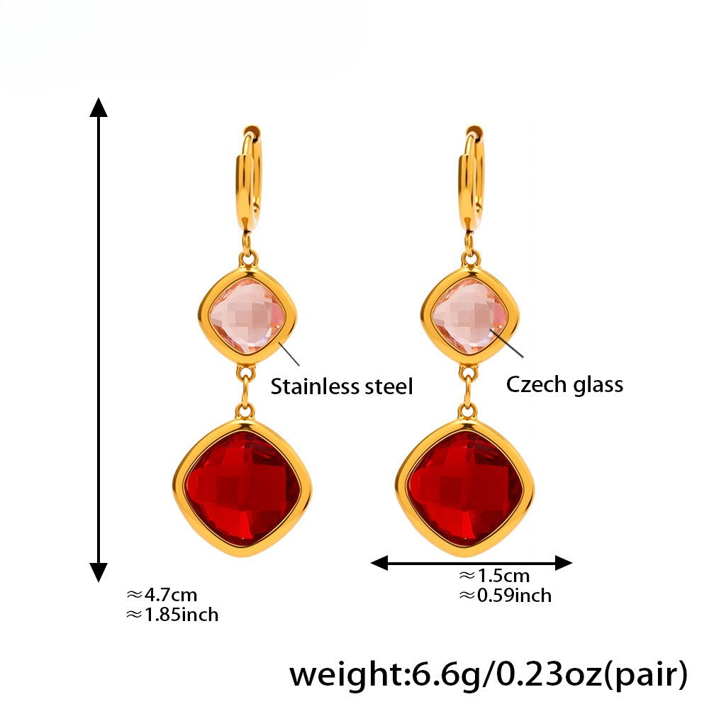Planderful Czech Glass Earrings For Women Luxury Jewelry