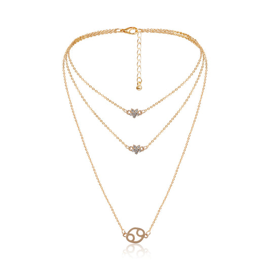 Planderful Geometric Hollow Round Necklace For Women With Star Inlay Elegant Minimalist Statement Jewelry
