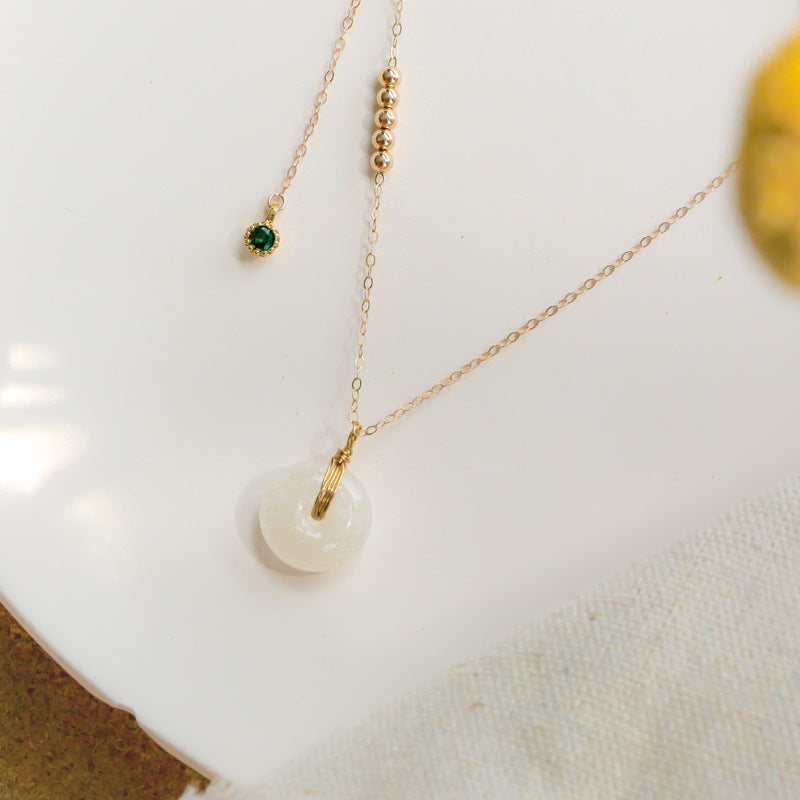 Fortune's Favor Jade Bead Necklace with Safety Buckle