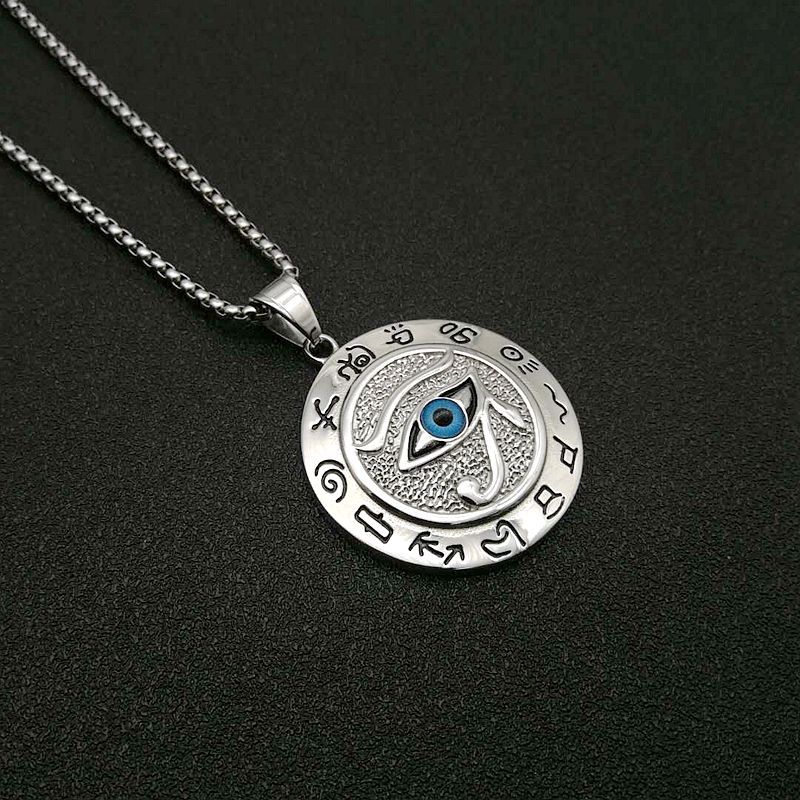 Planderful Eye Of Horus Necklace Titanium Steel Pendant For Egypt Lovers Durable Eagle Eye Necklace
