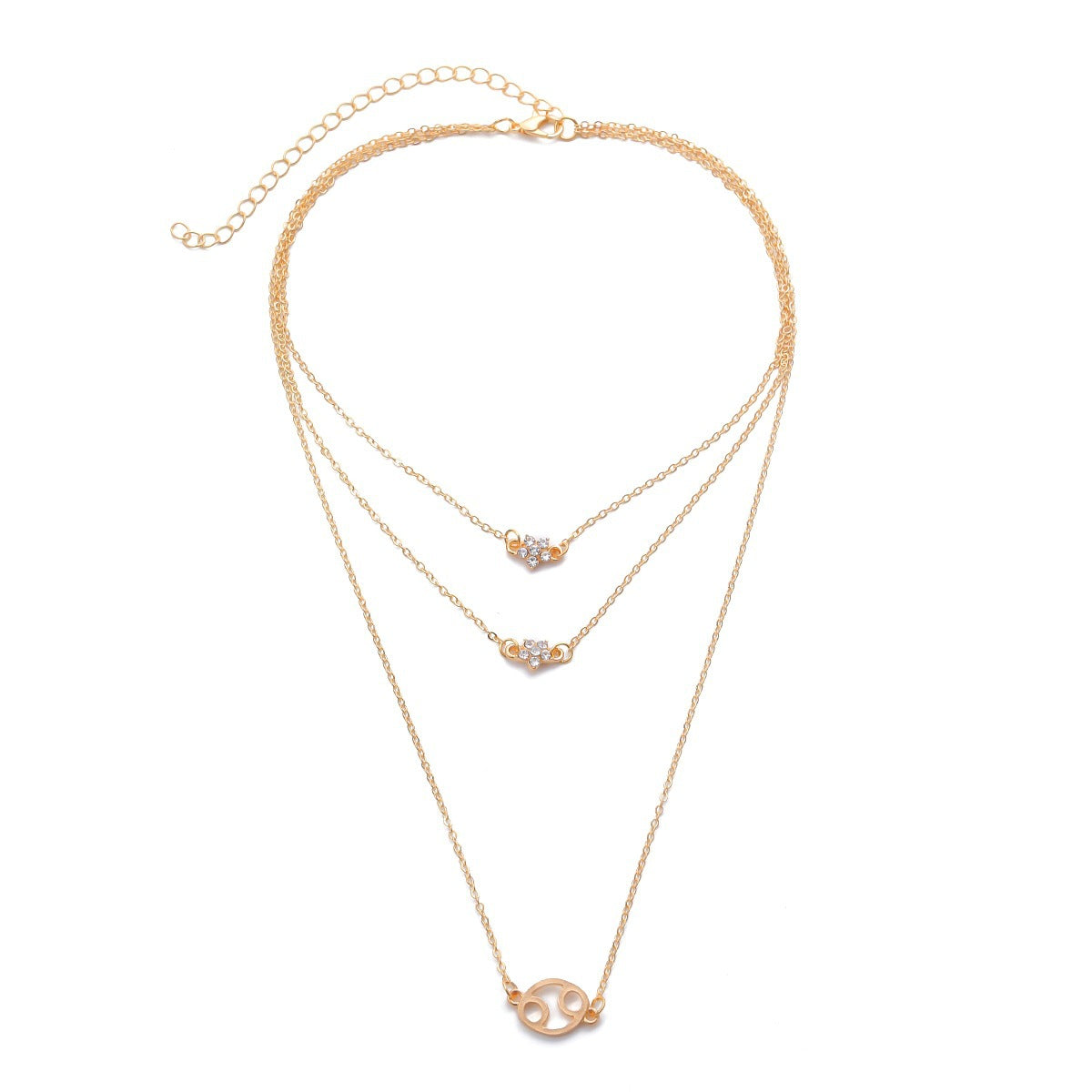 Planderful Geometric Hollow Round Necklace For Women With Star Inlay Elegant Minimalist Statement Jewelry