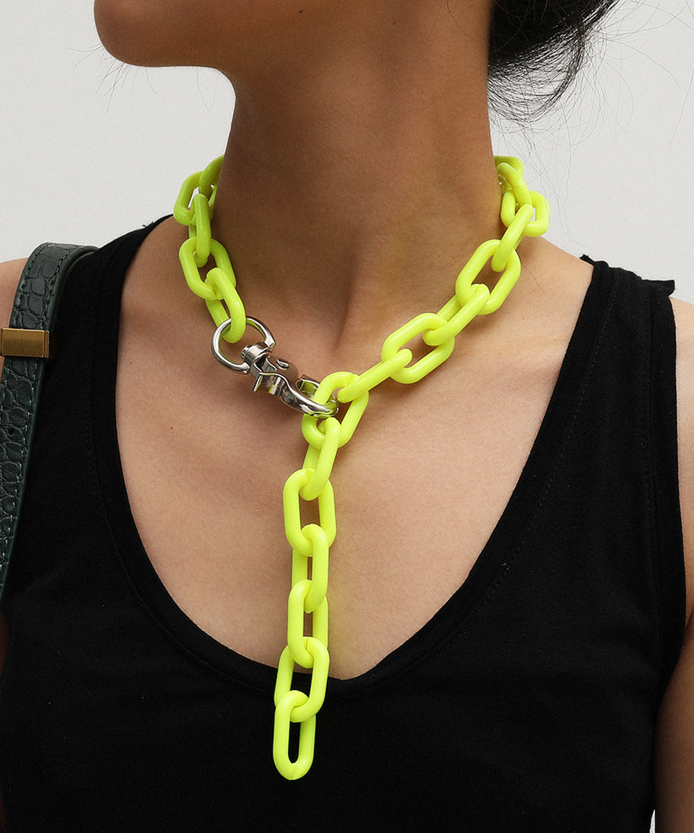 Unique Tassel and Bold Chain Hip-hop Necklace with a Cross-border Twist