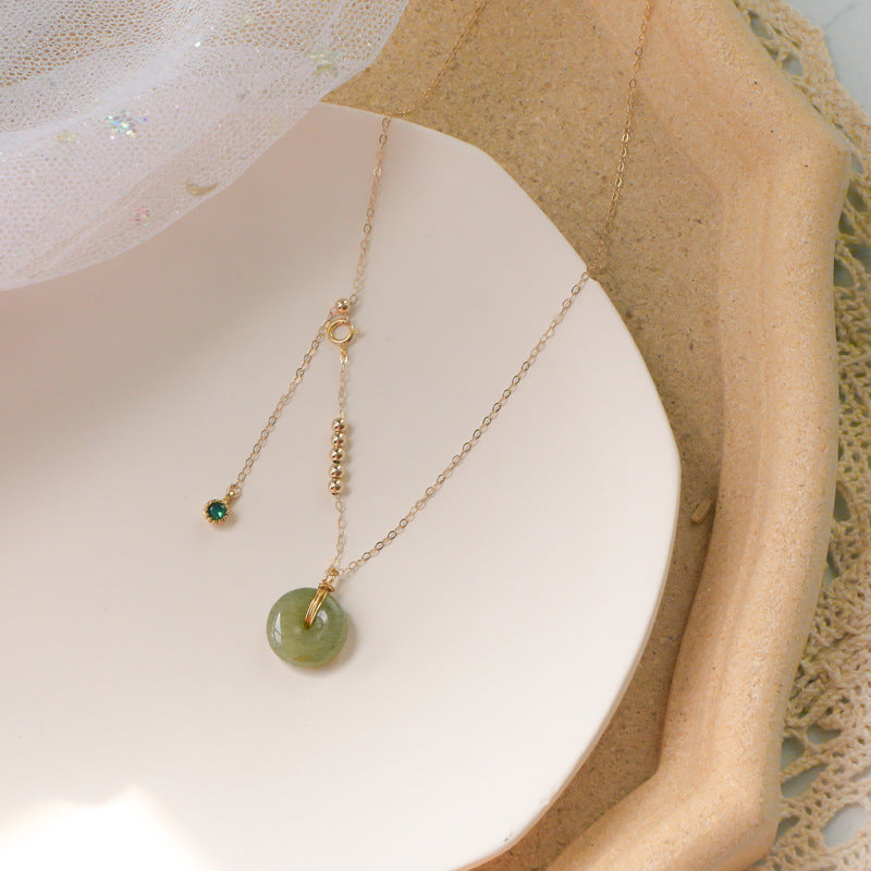Fortune's Favor Jade Bead Necklace with Safety Buckle