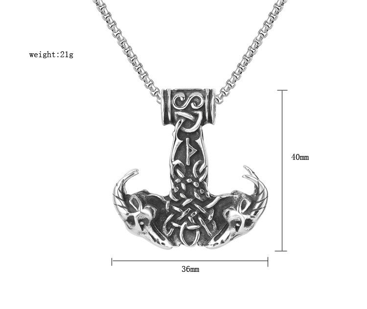 Planderful Personalized Nordic Viking Sheephead Anchor Pendant Necklace For Men Unisex Stainless Steel Protection