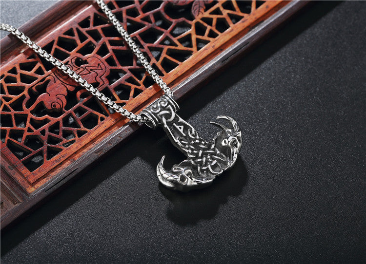 Planderful Personalized Nordic Viking Sheephead Anchor Pendant Necklace For Men Unisex Stainless Steel Protection