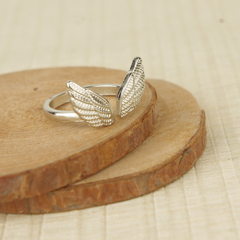 Planderful Vienna Verve Angel Wing Open Ring For Women Bold Punk Style Statement Jewelry