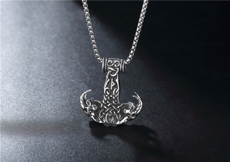 Planderful Personalized Nordic Viking Sheephead Anchor Pendant Necklace For Men Unisex Stainless Steel Protection