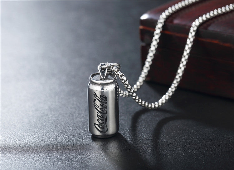 Planderful Everyday Genie Titanium Steel Coca Cola Can Pendant For Men And Women Unisex Jewelry Gift
