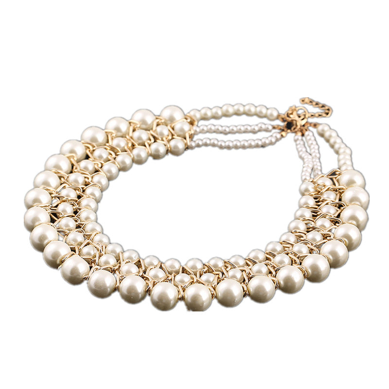 Multilayer Imitation Pearl Necklace Set - Savanna Rhythms Collection