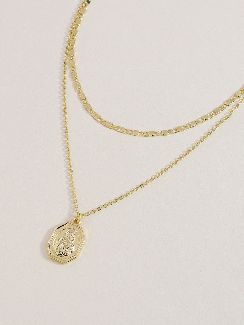 Golden Coin Pendant Necklace - Exquisite European and American Vacation Jewelry