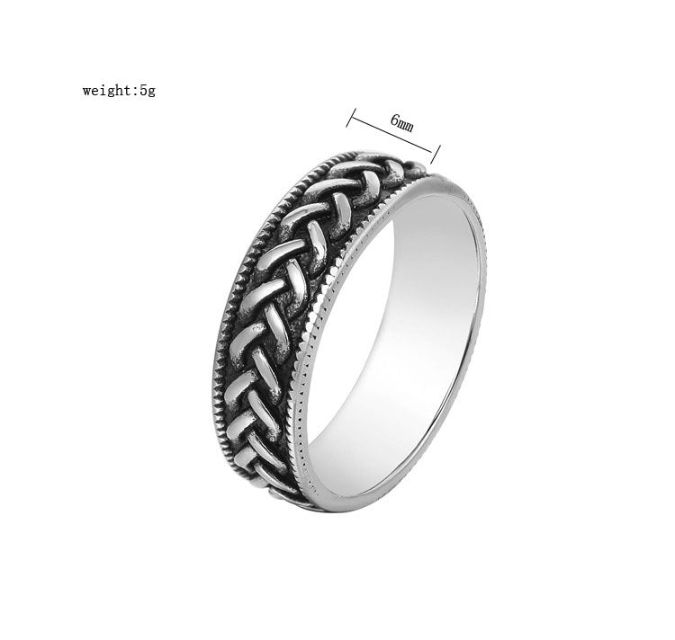 Planderful Titanium Steel Ring Personalized Retro Design Unisex For Men And Women Everyday Genie