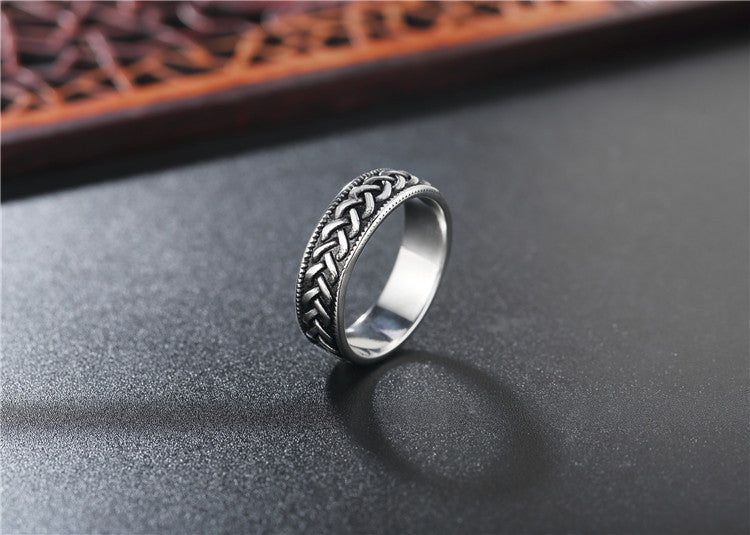 Planderful Titanium Steel Ring Personalized Retro Design Unisex For Men And Women Everyday Genie