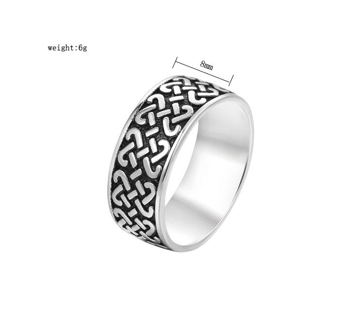 Personalized Titanium Steel Ring Retro Pattern For Men And Unisex Wear By Planderful Durable Statement Accessory