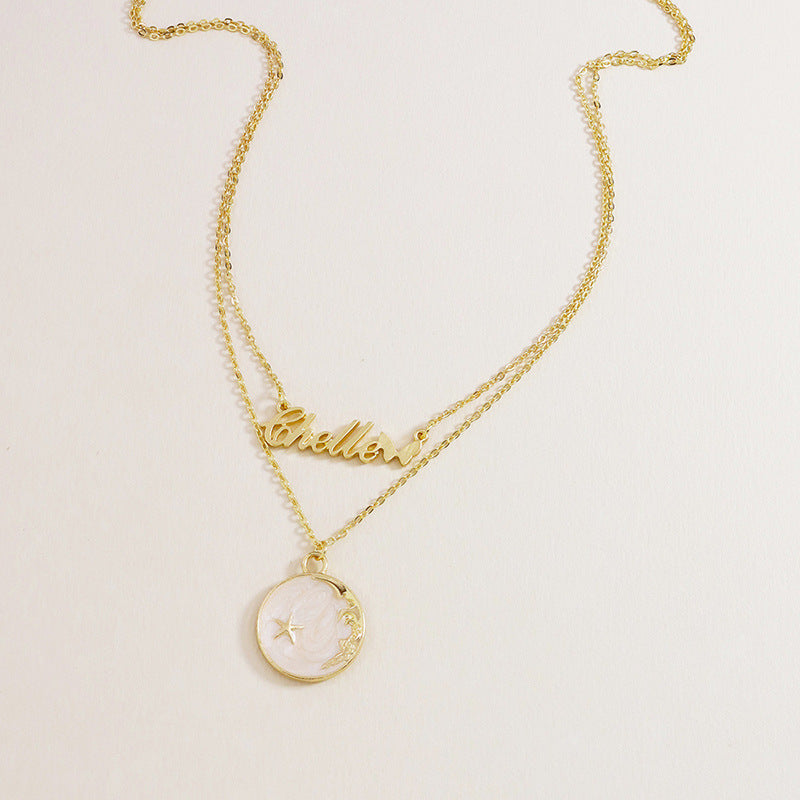 Chic Double-Letter Planet Necklace with European Flair