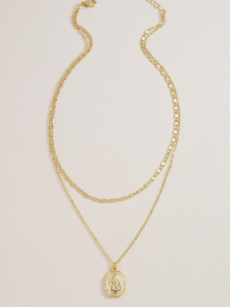 Golden Coin Pendant Necklace - Exquisite European and American Vacation Jewelry