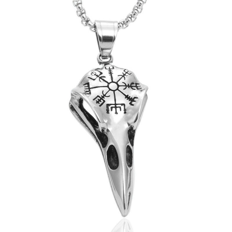 Titanium Steel Viking Eagle Beak Pendant Necklace - Punk Hip Hop Style for Men