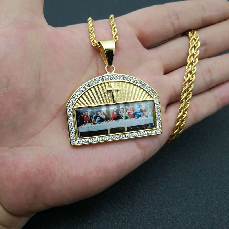 Planderful Thirteen Apostles Pendant Necklace Gold Plated Zircon For Women Everyday Genie Collection