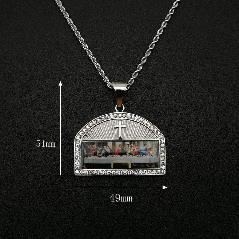 Planderful Thirteen Apostles Pendant Necklace Gold Plated Zircon For Women Everyday Genie Collection