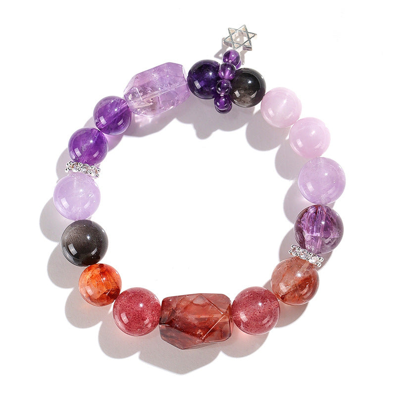 Planderful Fortune's Favor Bracelet – Elegant Crystal Design with Amethyst and Strawberry Accents