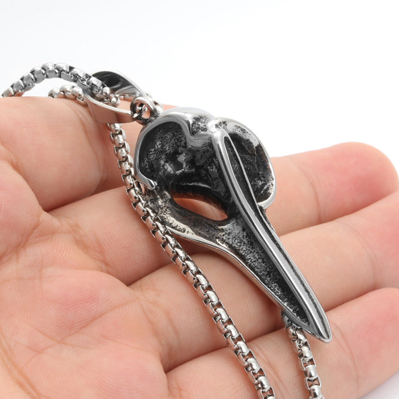 Titanium Steel Viking Eagle Beak Pendant Necklace - Punk Hip Hop Style for Men