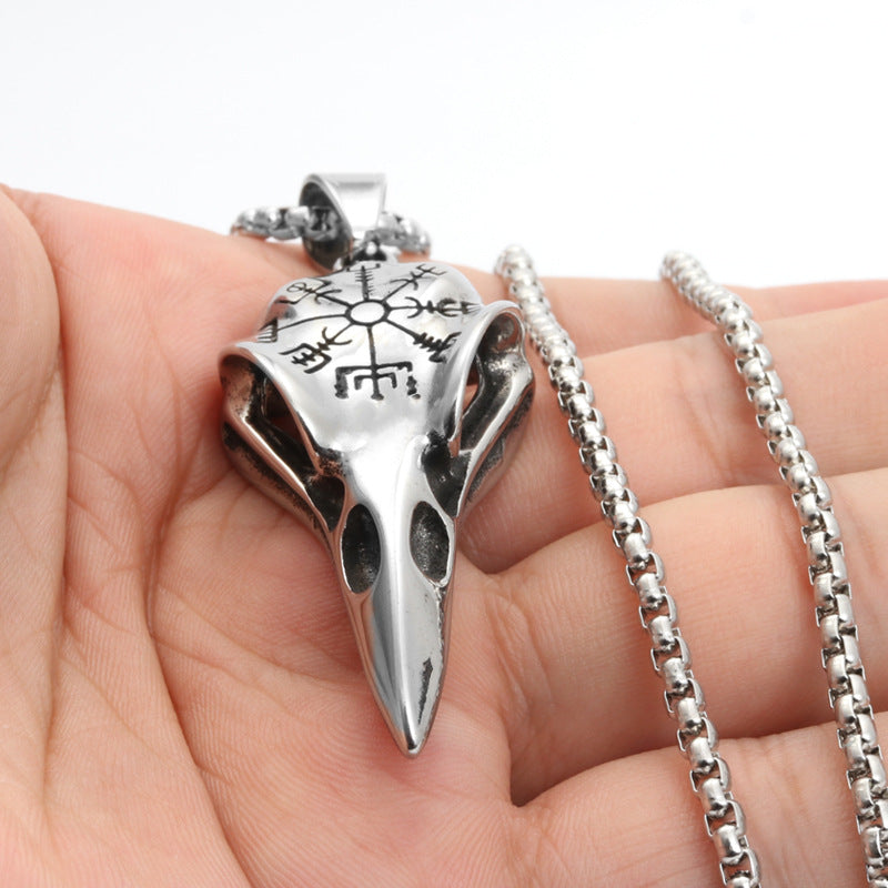 Titanium Steel Viking Eagle Beak Pendant Necklace - Punk Hip Hop Style for Men