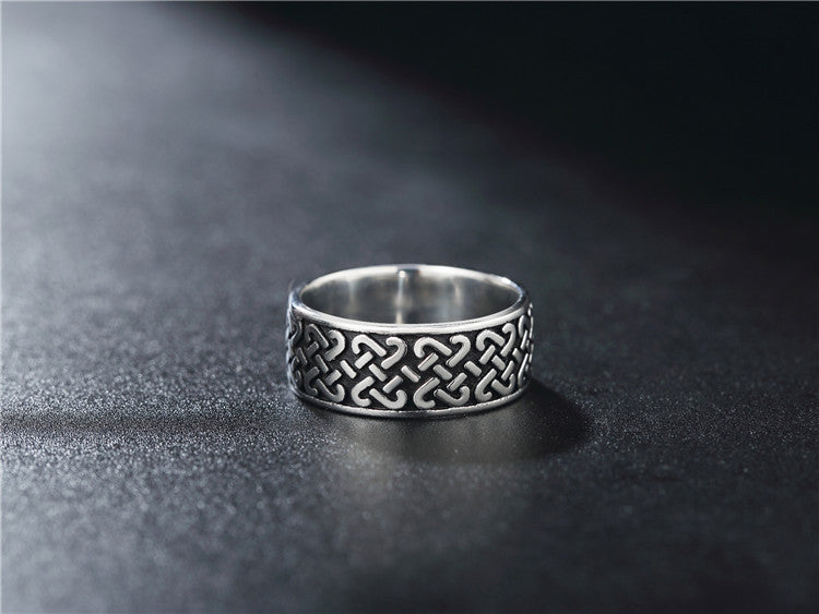 Personalized Titanium Steel Ring Retro Pattern For Men And Unisex Wear By Planderful Durable Statement Accessory
