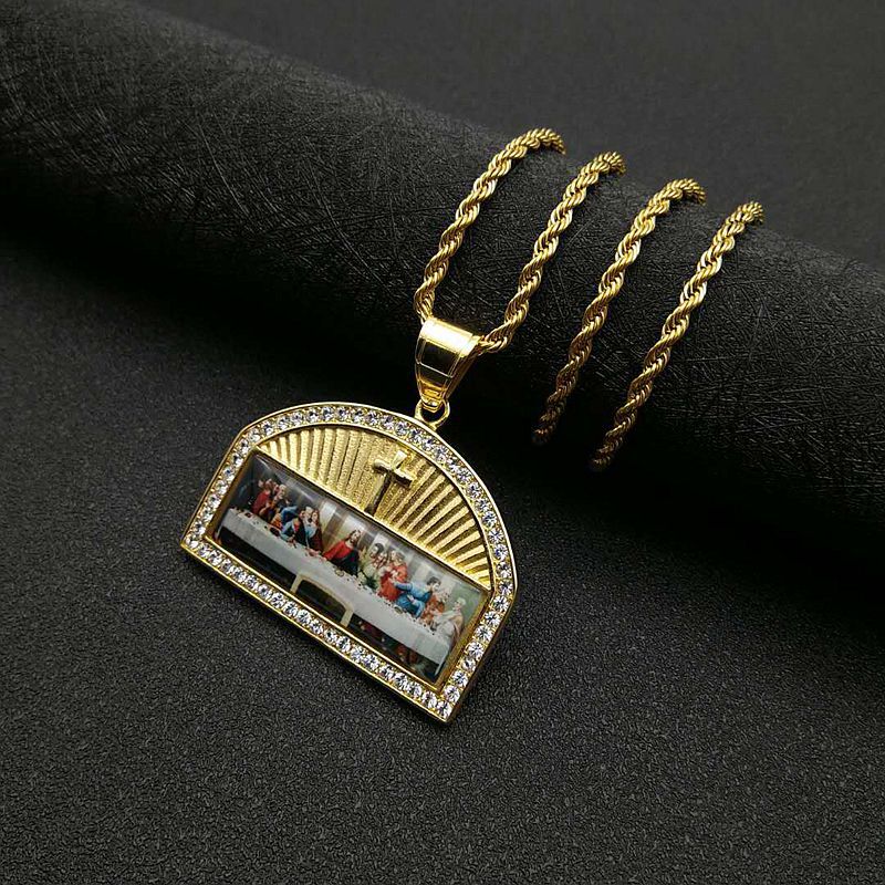 Planderful Thirteen Apostles Pendant Necklace Gold Plated Zircon For Women Everyday Genie Collection
